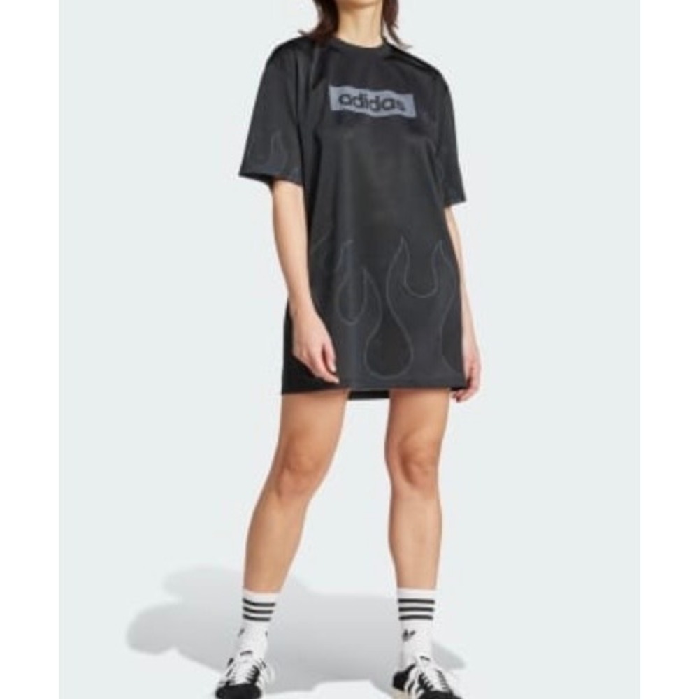 Adidas Originals Womens Hockey Dress Black Mesh Flame Graphic JW7274 Size L